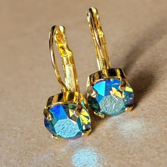 Austrian Crystal Earrings in Gold - Picture 5 of 14